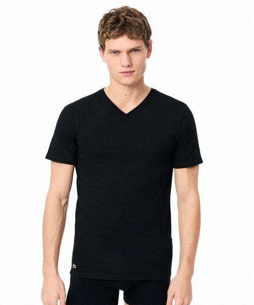 LACOSTE(ラコステ)の「3枚セット スリムフィット エッセンシャル ラウンジVネック半袖Tシャツ / 3パックTシャツ(Tシャツ/カットソー・メンズ・ホワイト/ブラック・L/M/S/XL)」の8枚目の写真