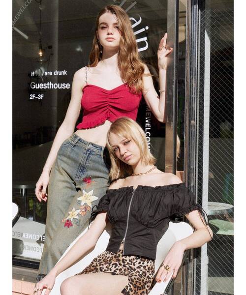 EVRIS（エヴリス）の「Embroideryフレアデニムパンツ（デニムパンツ・レディース・インディゴブルー/ライトブルー・MEDIUM/SMALL）」の16枚目の写真