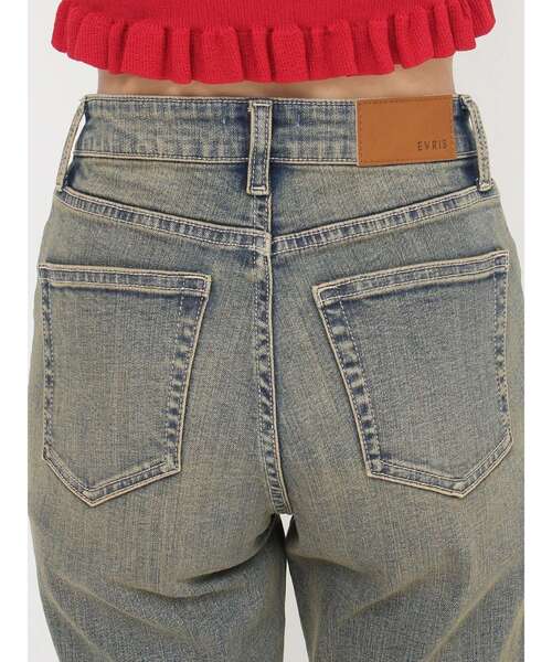 EVRIS（エヴリス）の「Embroideryフレアデニムパンツ（デニムパンツ・レディース・インディゴブルー/ライトブルー・MEDIUM/SMALL）」の21枚目の写真