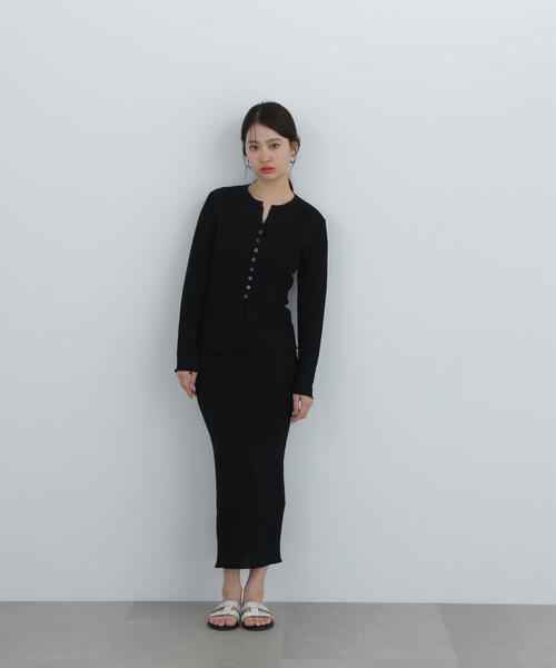 N.（N. Natural Beauty Basic）（エヌエヌナチュラルビューティーベーシック）の「柄編みニットセットアップ（セットアップ・レディース・ブラック/カーキ/オフホワイト・MEDIUM）」の22枚目の写真