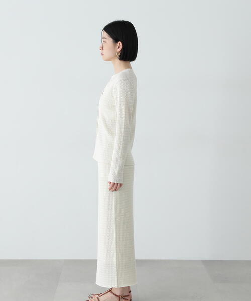 N.（N. Natural Beauty Basic）（エヌエヌナチュラルビューティーベーシック）の「柄編みニットセットアップ（セットアップ・レディース・ブラック/カーキ/オフホワイト・MEDIUM）」の11枚目の写真