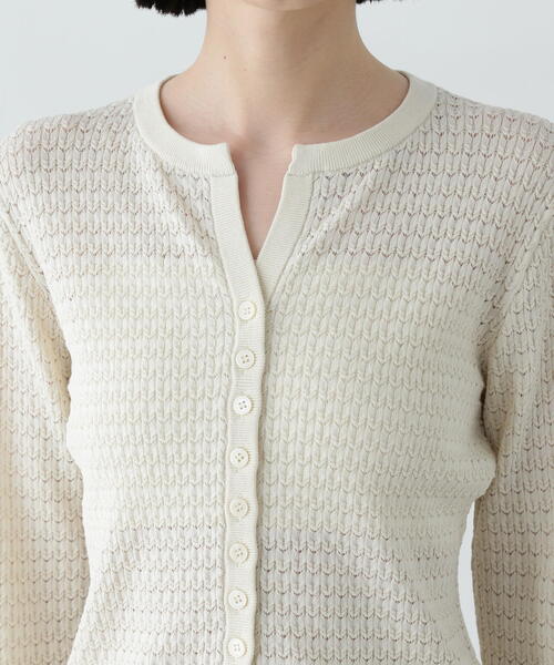 N.（N. Natural Beauty Basic）（エヌエヌナチュラルビューティーベーシック）の「柄編みニットセットアップ（セットアップ・レディース・ブラック/カーキ/オフホワイト・MEDIUM）」の13枚目の写真