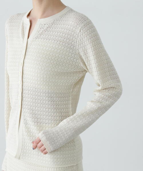 N.（N. Natural Beauty Basic）（エヌエヌナチュラルビューティーベーシック）の「柄編みニットセットアップ（セットアップ・レディース・ブラック/カーキ/オフホワイト・MEDIUM）」の14枚目の写真