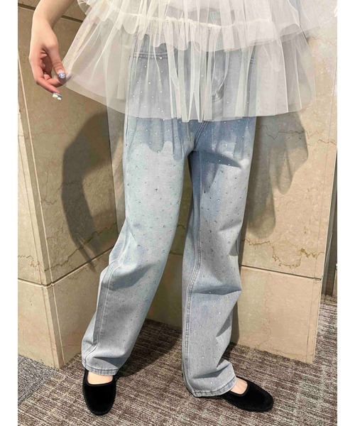 WC(ダブル シー)の「ランダムビジューデニムパンツ(デニムパンツ・レディース・ブルー・FREE)」の1枚目の写真