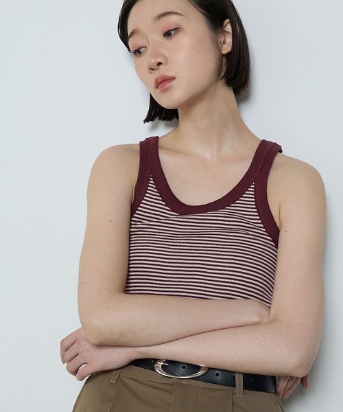 セール】【Robert P. Miller】 Border american sleeve tank top