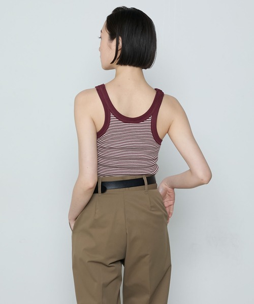 Robert P. Miller】 Border american sleeve tank top with cups