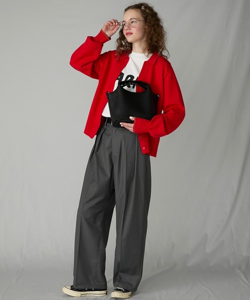 BONLECILL Marche(ボンルシールマルシェ)の「【BONLECILL Marche】《ポーチ付き》2wayソフトマルシェハンドバッグ/ショルダーバッグ(ハンドバッグ・レディース・ブラック/キャメル・FREE)」の8枚目の写真
