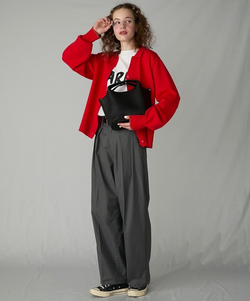 BONLECILL Marche(ボンルシールマルシェ)の「【BONLECILL Marche】《ポーチ付き》2wayソフトマルシェハンドバッグ/ショルダーバッグ(ハンドバッグ・レディース・ブラック/キャメル・FREE)」の9枚目の写真