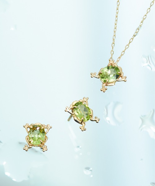 K10 カエル カラーストーン ピアス（ピアス（両耳用））｜Jewel closet