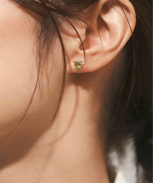 K10 カエル カラーストーン ピアス（ピアス（両耳用））｜Jewel closet