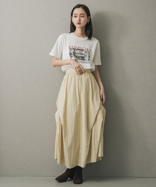 スカート SARRI 大人百花 掲載】マイクロタフタ タックスカート(スカート)｜TO