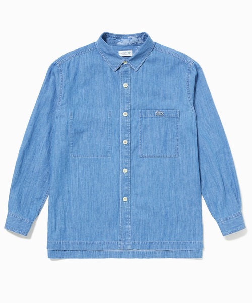 LACOSTE(ラコステ)の「コットンリネンデニムシャツジャケット(シャツ/ブラウス・メンズ・ダークインディゴブルー/ライトインディゴブルー/ブラック・41/39/38/40)」の17枚目の写真