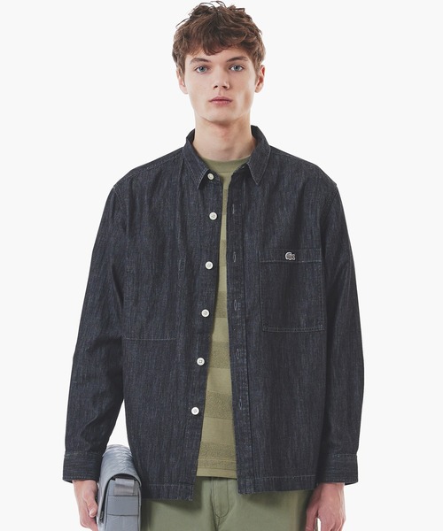LACOSTE(ラコステ)の「コットンリネンデニムシャツジャケット(シャツ/ブラウス・メンズ・ダークインディゴブルー/ライトインディゴブルー/ブラック・41/39/38/40)」の4枚目の写真