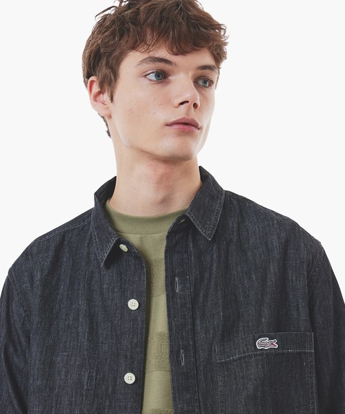 LACOSTE(ラコステ)の「コットンリネンデニムシャツジャケット(シャツ/ブラウス・メンズ・ダークインディゴブルー/ライトインディゴブルー/ブラック・41/39/38/40)」の6枚目の写真