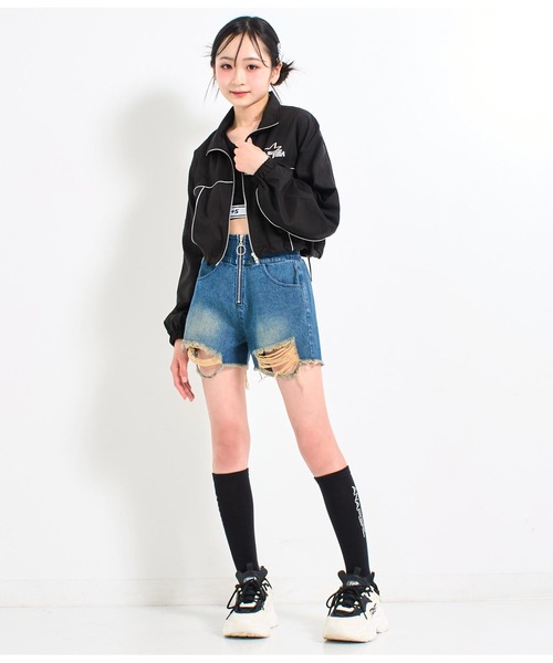 ANAP GiRL(アナップガール)の「ロゴハイソックス(抗菌防臭加工)(ソックス/靴下・キッズ・ホワイト/ブラック・FREE)」の9枚目の写真