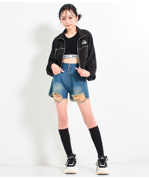 ANAP GiRL(アナップガール)の「ロゴハイソックス(抗菌防臭加工)(ソックス/靴下・キッズ・ホワイト/ブラック・FREE)」の11枚目の写真