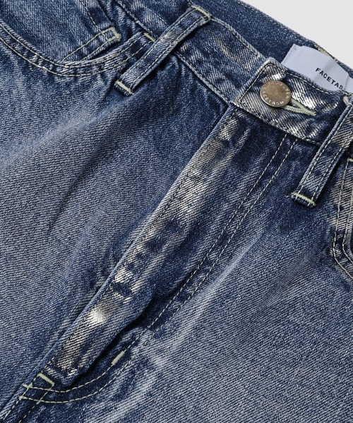 FACETASM（ファセッタズム）の「FOIL DENIM PANTS（デニムパンツ・メンズ・インディゴブルー・3/4）」の4枚目の写真