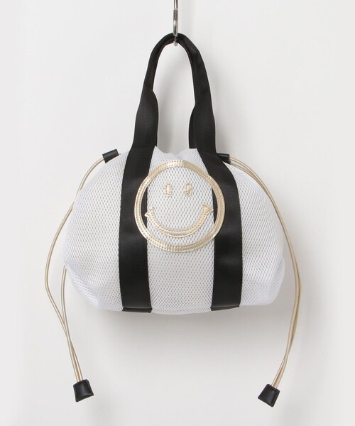 fredy emue（フレディエミュ）の「SMILEYメッシュ巾着トートバッグ（トートバッグ・レディース・ブラック/オフホワイト・FREE）」の8枚目の写真