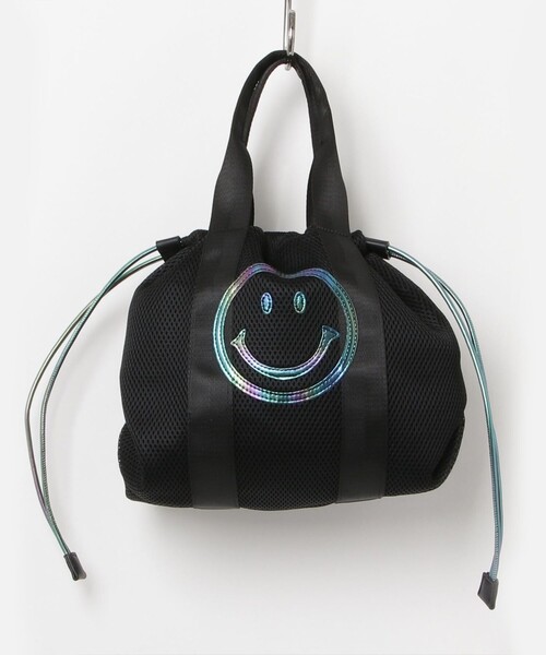 fredy emue（フレディエミュ）の「SMILEYメッシュ巾着トートバッグ（トートバッグ・レディース・ブラック/オフホワイト・FREE）」の9枚目の写真