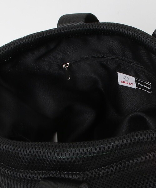 fredy emue（フレディエミュ）の「SMILEYメッシュ巾着トートバッグ（トートバッグ・レディース・ブラック/オフホワイト・FREE）」の4枚目の写真