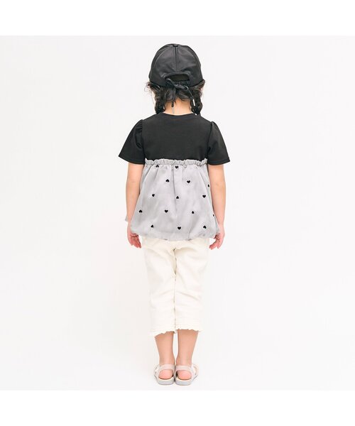 セール】【ジュニア対応】ハート刺繍バルーンドッキング半袖