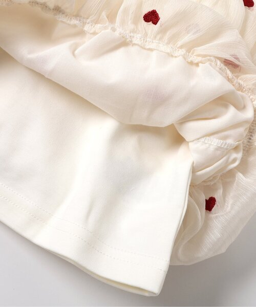 apres les cours（アプレレクール）の「【ジュニア対応】ハート刺繍バルーンドッキング半袖トップス（Tシャツ/カットソー・キッズ・ブラック/アイボリー・80/90/100/110/120/130/140）」の11枚目の写真