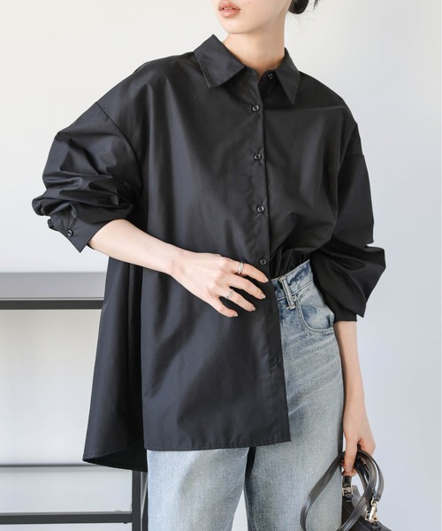 La-gemme(ラジェム)の「オーバーサイズ レギュラーカラーシャツ(シャツ/ブラウス・レディース・ホワイト/ブラック/ブルー・フリー)」の12枚目の写真