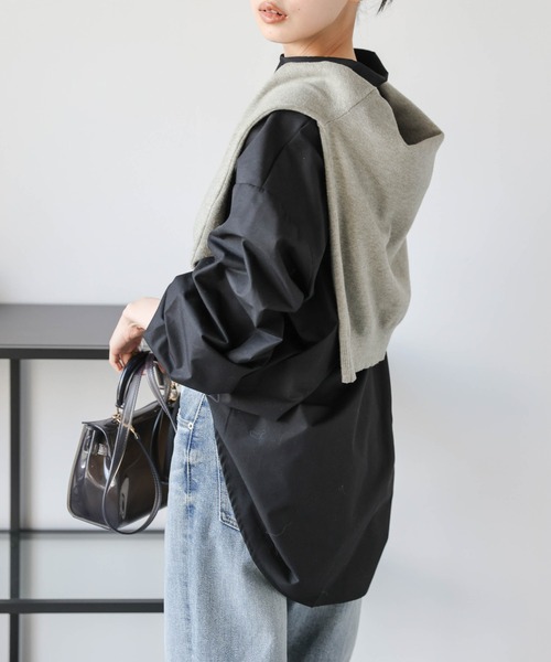La-gemme(ラジェム)の「オーバーサイズ レギュラーカラーシャツ(シャツ/ブラウス・レディース・ホワイト/ブラック/ブルー・フリー)」の11枚目の写真