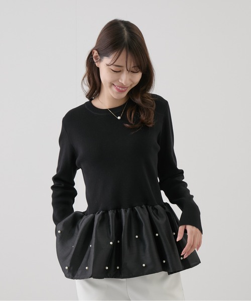 Jayro(ジャイロ)の「裾切替フリルプルオーバー(Tシャツ/カットソー・レディース・オフホワイト/ブラック・M)」の3枚目の写真