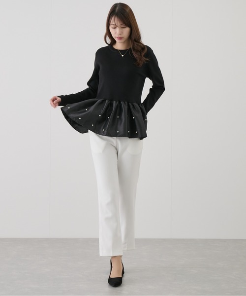 Jayro(ジャイロ)の「裾切替フリルプルオーバー(Tシャツ/カットソー・レディース・オフホワイト/ブラック・M)」の6枚目の写真