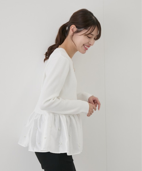 Jayro(ジャイロ)の「裾切替フリルプルオーバー(Tシャツ/カットソー・レディース・オフホワイト/ブラック・M)」の15枚目の写真