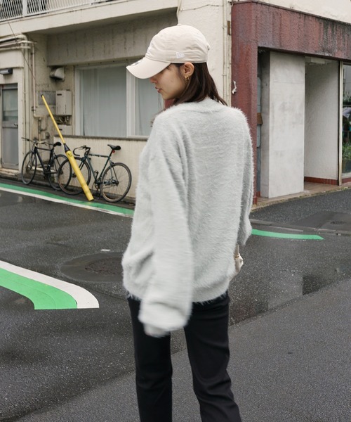 Mela(メラ)の「Vneck SHAGGY CARDIGAN(カーディガン/ボレロ・レディース・ライトグレー/ホワイト/グレー/ブラック・FREE)」の7枚目の写真
