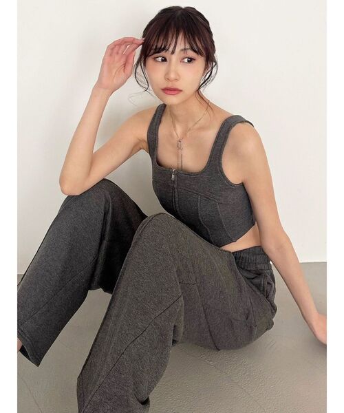 RESEXXY（リゼクシー）の「スウェットワイドパンツ【セットアップ着用可能】（スウェットパンツ・レディース・ブラック/チャコールグレー/ライトグレー・FREE）」の13枚目の写真