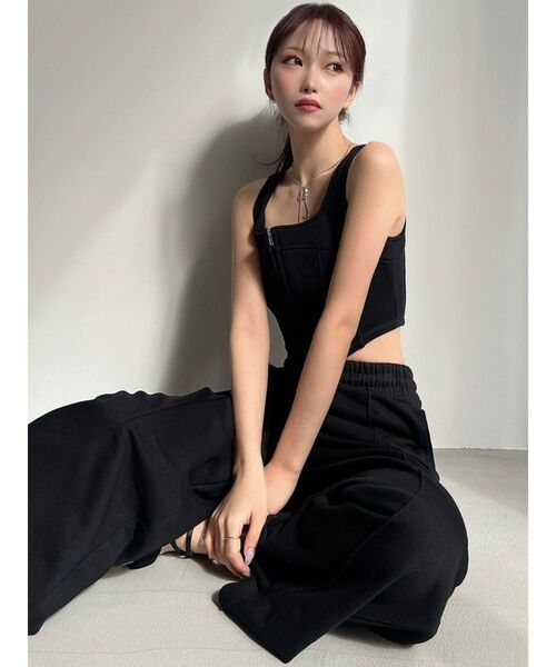 RESEXXY（リゼクシー）の「スウェットワイドパンツ【セットアップ着用可能】（スウェットパンツ・レディース・ブラック/チャコールグレー/ライトグレー・FREE）」の17枚目の写真