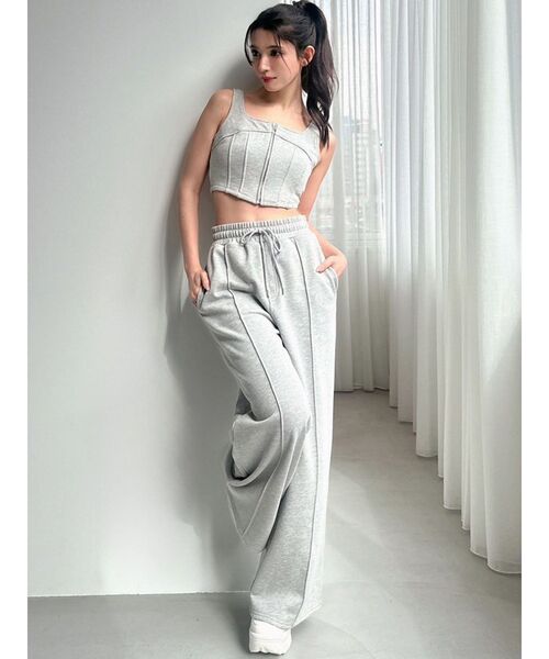 RESEXXY（リゼクシー）の「スウェットワイドパンツ【セットアップ着用可能】（スウェットパンツ・レディース・ブラック/チャコールグレー/ライトグレー・FREE）」の20枚目の写真