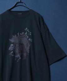 Flower Graphic Print Pigment Processing T-Shirt/ピグメント フラワーグラフィックプリント 半袖 Tシャツ レディース メンズ