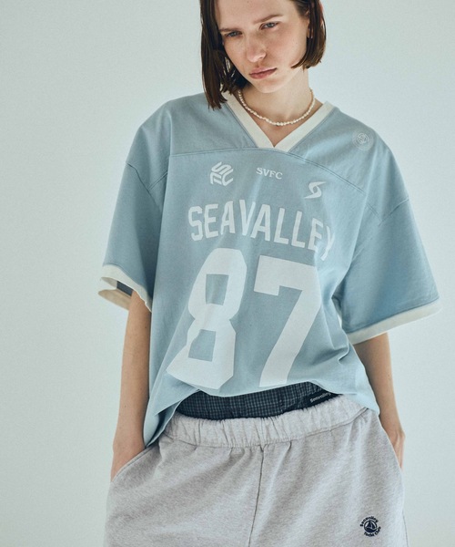 SEA（シー）の「SEAVALLEY ユニフォーム TEE（Tシャツ/カットソー・レディース・チャコールグレー/ネイビー/ホワイト・0/2）」の6枚目の写真