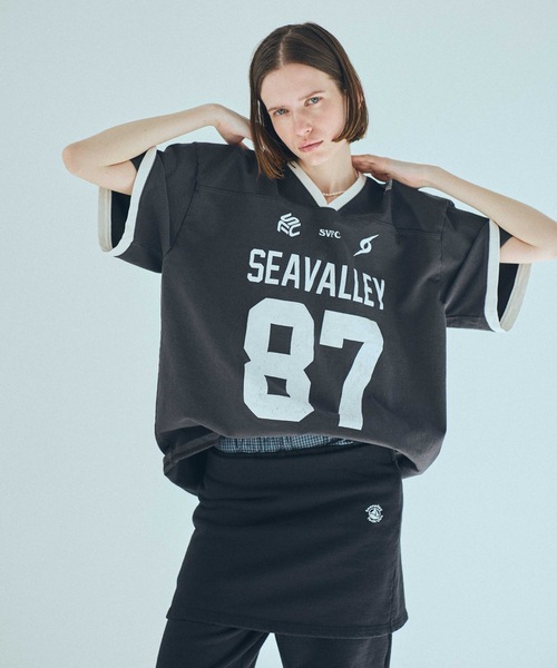 SEA（シー）の「SEAVALLEY ユニフォーム TEE（Tシャツ/カットソー・レディース・チャコールグレー/ネイビー/ホワイト・0/2）」の10枚目の写真