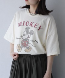 【Disney/ディズニー】ラインストーンミッキーハーフスリーブTシャツ