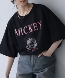 【Disney/ディズニー】ラインストーンミッキーハーフスリーブTシャツ