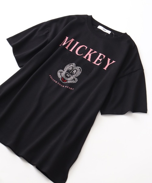 セール】【Disney/ディズニー】ラインストーンミッキーハーフスリーブT