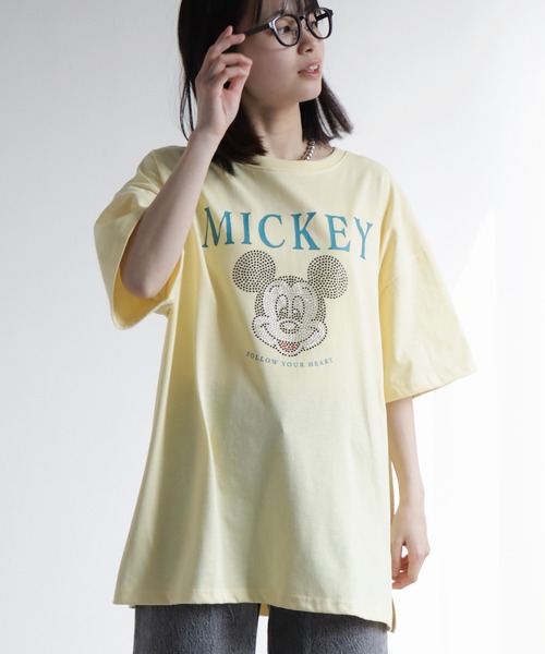 Disney(ディズニー)の「【Disney/ディズニー】ラインストーンミッキーハーフスリーブTシャツ(Tシャツ/カットソー・レディース・ブラック/イエロー/ブルー/クリーム・M/L)」の21枚目の写真