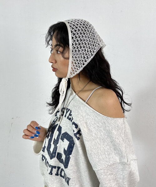 WHO'S WHO gallery（フーズフーギャラリー）の「メッシュバブーシュカ（その他ヘアアクセサリー・レディース・シルバー/ホワイト・FREE）」の5枚目の写真