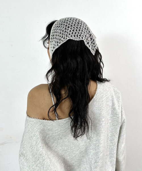 WHO'S WHO gallery（フーズフーギャラリー）の「メッシュバブーシュカ（その他ヘアアクセサリー・レディース・シルバー/ホワイト・FREE）」の4枚目の写真