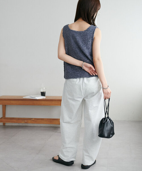 DISCOAT（ディスコート）の「【WEB限定】リボンヤーンベスト（ベスト・レディース・アイボリー/オフホワイト/チャコールグレー・MEDIUM）」の11枚目の写真