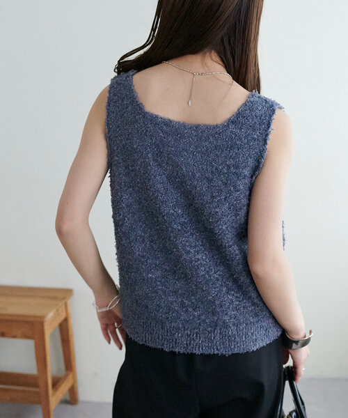 DISCOAT（ディスコート）の「【WEB限定】リボンヤーンベスト（ベスト・レディース・アイボリー/オフホワイト/チャコールグレー・MEDIUM）」の20枚目の写真