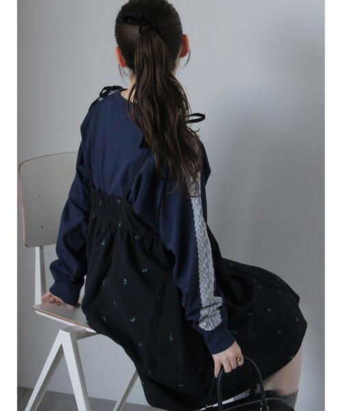 ehka sopo（エヘカソポ）の「花刺繍キャミワンピース（ワンピース・レディース・キナリ/サックスブルー/ブラック・F）」の12枚目の写真