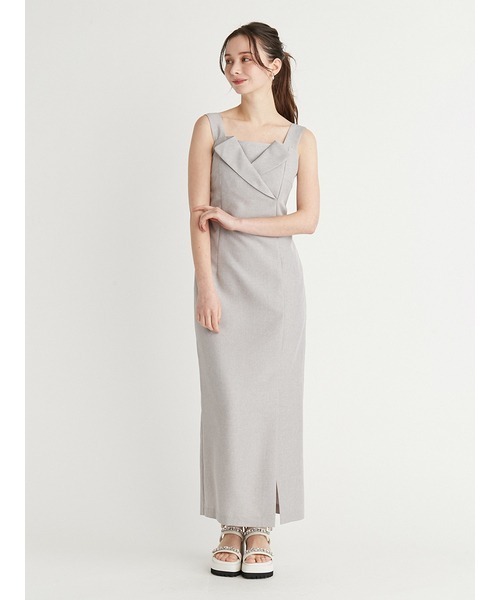 CELFORD（セルフォード）の「テイラーネックキャミワンピース（ワンピース・レディース・ブラック/ライトベージュ/ライトグレー・36/38）」の10枚目の写真