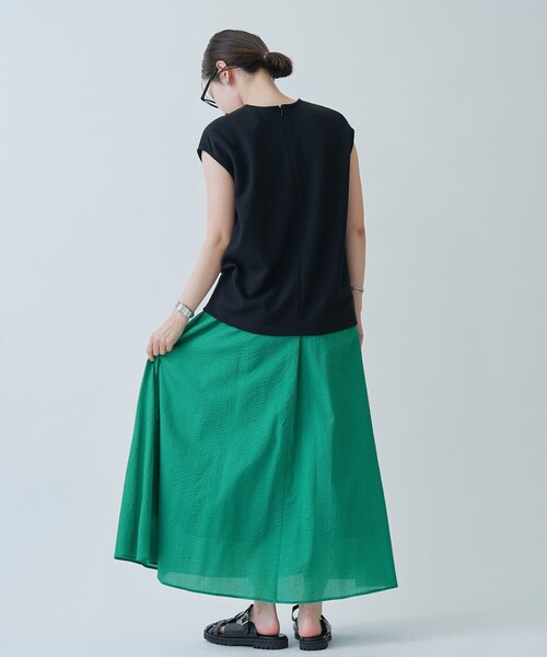 セール】【大草直子さんコラボ】AMARC(アマーク) タックフレアスカート