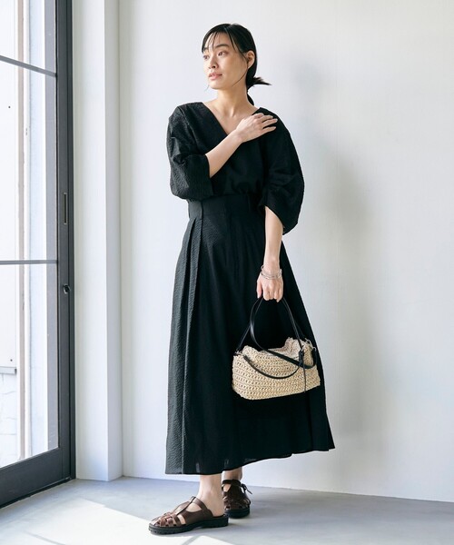 RONEL(ロネル)の「【大草直子さんコラボ】AMARC(アマーク) タックフレアスカート(スカート・レディース・ライトブルー/ブラック/ケリーグリーン・S/M/L)」の18枚目の写真